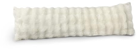 Sweet Dreams Luxury Faux Fur Bolster Pillow – Extra Long Soft Plush Cushion for Bed or Sofa, Fluffy Decorative Support Pillow, Warm & Cosy Winter Comfort, Machine Washable (Cream)