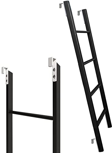 Scaletta regolabile per letto a castello, 4/5 gradini in acciaio, ricambio per letti singoli e letti bassi, ideale per camere da letto e dormitori, 130 cm, colore: nero