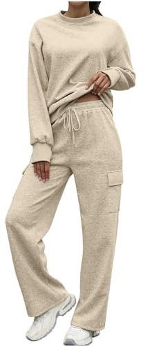 Jogginganzug Damen Baumwolle Anzug Langarm Italian Fashion Lounge Set Trainings & Lounge-Set für Sport, Haus & Freizeit Regular Fit Trainingsanzug 2-Teilig Übergangs Sport Jogginganzug Damen