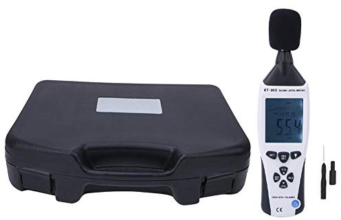 ET953 Fonometro digitale LCD Tester di rumore Misurazione decibel dati 30130dB Portatile Antigoccia Design antiscivolo Ampio display LCD per biblioteca home office