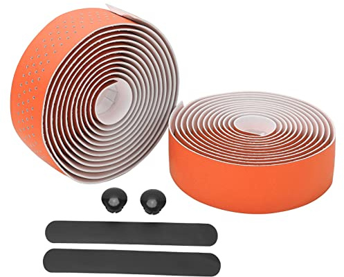 Jxngery Lenkerband, rutschfest, Rennrad-Lenkerwickel mit Endstopfen für Rennradfahren (Orange)
