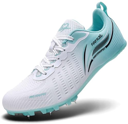 Hiuzylqx Zapatillas De Atletismo con 8 Clavos Unisex Zapatillas De Pista Y Campo Ligeras Antideslizantes para Correr Velocidad Sprint,A,43 EU