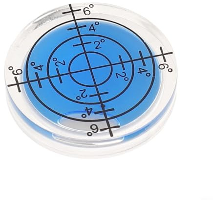 Nivel de burbuja circular de 32 mm para uso de nivel de burbuja en nivelación de cámara, ajuste de soporte LCD y aplicaciones de medición de escritorio de oficina (azul)