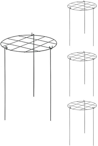 Pfingstrosenkäfig – Eisen, 4 Stück, Gartenpflanzen-Stützringe für Kletterpflanzen, Rosen, Hortensien, langlebiger Blumenkäfig-Rahmen für Gartenarbeit im Freien und tägliche Pflanzenpflege
