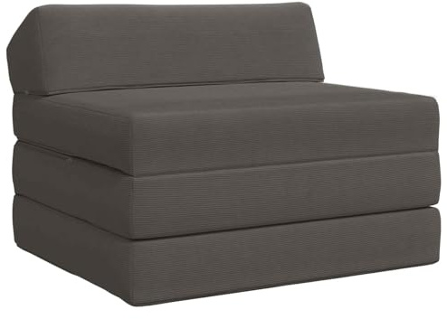 sephironlbb Fällbar soffa, säng, mörkgrå, manchestertyg, 200 x 70 x 10 cm, vikbar bäddsoffa med skumfyllning 2-i-1-funktion för vardagsrum, gästrum, ungdomsrum