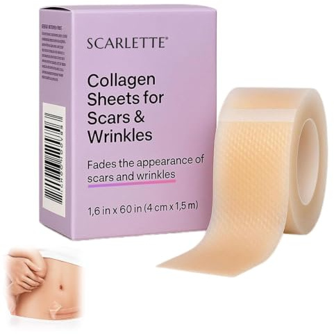 Scarlette Collagen Tape, 1.5m Silicone Scar Tape for Wrinkles & Face, Hyaluronic Acid Repair Tape, For All Skin Types
