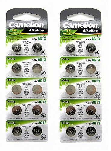 20x Camellion AG13 L1154 LR44 A76 157 V13GA Alkaline Batterie (20 Stück)