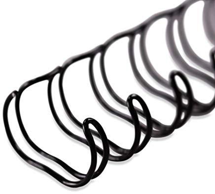 Drahtbinderücken für Bindungen 3:1 (34 Ringe), 12,7 mm, 100 Stück, SCHWARZ, für ca. 100 Seiten - für Ringbindungen