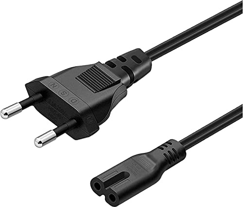 CABLEPELADO Cable Alimentación Tipo C Euro - Cable C7 - Cable Euro 8 - Compatible con Samsung Toshiba LG Philips Sharp Sony, Monitor, DVD Printer Radio BLU-Ray PlayStation Xbox - 1.80 Metros - Negro