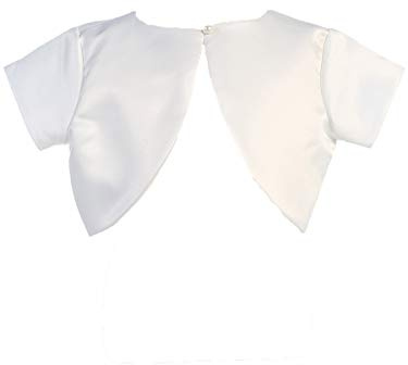 Swea Pea & Lilli 9306 Girls Communion/Special Occasion Satin Bolero (White, Large (8-10))