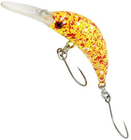 Fishing Tackle Max Unisex – Erwachsene 10C5200345C10 FTM Mega Masu MR Wobbler 3,5cm 35mm 2,5g UV Camou Gelb 5200345 Ultra Light Fischen Forellenangeln Barschangeln, Bunt, Normal