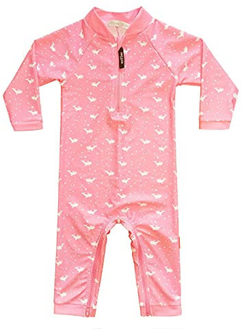 weVSwe Traje De Baño De Ballena con Corte para Bebé, Protectores contra Erupciones Rosadas, Protección Solar, Traje De Baño para Niñas Pequeñas, Cambios De Pañal Fáciles De 12-18 Meses