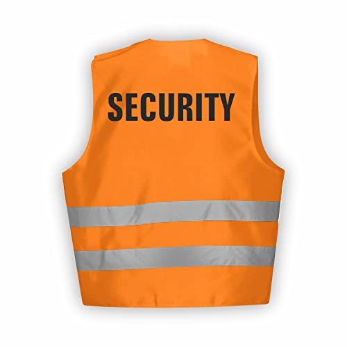 Fassbender-Druck WARNWESTEN - Sicherheitsweste ORANGE Warnweste nach EN ISO 20471 zertifiziert - Warn Weste für Security - Unisex mit hochwertigem Reflektorstreifen (ORANGE I M/L I 5er Set)