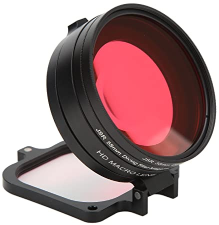 16x HD Macro Close Up Lens, Red Purple Diving Filter 58mm Leggero Compatto Comodo Stabile per la Fotografia Subacquea per Hero 9
