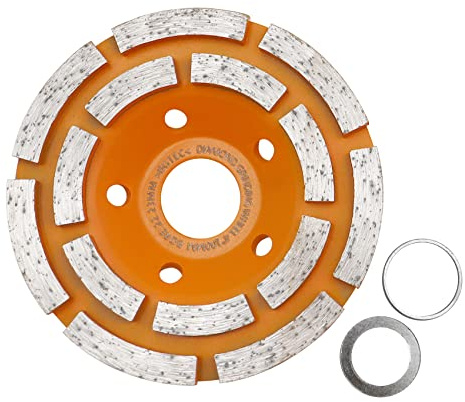 BGTEC Diamond Concrete Grinding Wheel, 100MM/4Inch Double Row 14-Segments Cup Surface Grinding Disc for Angle Grinder, Polishing and Cleaning Granite Marble Masonry Stone