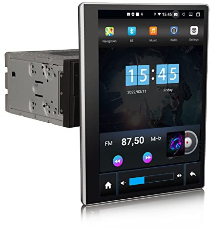 Erisin 8-Kern 12.2 Zoll Android 11 GPS Navi DOPPEL DIN Rotatable Abnehmbar Autoradio Unterstützt IPS Touchscreen DAB+ Bluetooth 5.0 Kabellos CarPlay DSP Android Auto WLAN OBD2 DVB-T2 TPMS 4GB+64GB