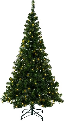 EGLO künstlicher Weihnachtsbaum 180 cm für innen und außen, naturgetreuer Tannenbaum mit LED-Beleuchtung warmweiß, Kunstbaum echt aussehend mit Ständer, IP44