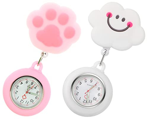 Mikikit 4 Stück Abzeichen Tasche Klaue Rosa Cartoon Einziehbare Katze Lieblich Süß Silikonhülle Tragbar Dehnbar Krankenschwester Wolke Digitaler Clip In Mädchenform Zum Aufhängen &