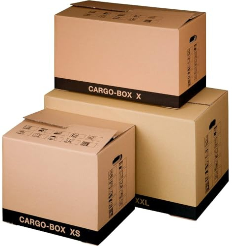 karton-billiger | Umzugskarton Umzugskiste Bücherkarton Faltkarton 1-2-wellig extra stabil | 10 Größen (Basic - X -637 x 340 x 360mm, 20)