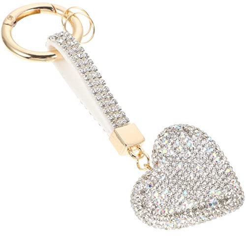 Warmhm Schlüsselanhänger Für Damen Funkelnder Rhinestone Herz Schlüsselring Dekorativer Taschenanhänger Für Handtaschen Schlüsselbund Und Autoschlüssel Für Und Accessoires