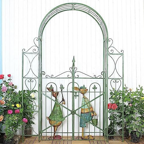 EMENAR Retro Bogen Aus Eisen Blumenständer Rosengestell Außenbogen Mit Tor, Eingänge Dekoration, Rustikale Gärten Terrasse Hinterhofdekorationen (Size : 160 * 40 * 220cm)