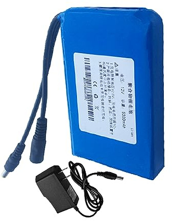 SSCYHT Batería de Iones de Litio Recargable 12V CC, 4AH, 5AH, 6AH, 7AH, 9AH, 12AH, batería portátil de polímero de Litio para Fuente de alimentación de 12 voltios con Cargador,12v5ah