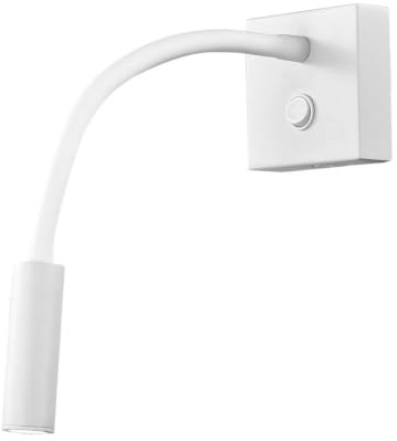 Aplique de Pared LED Hale – Luz de Lectura Flexible con Brazo Orientable con interruptor, 3W 2800K Blanco Cálido. Diseño Moderno – Aplique de pared cabecero de cama para Dormitorio, Hotel o Oficina