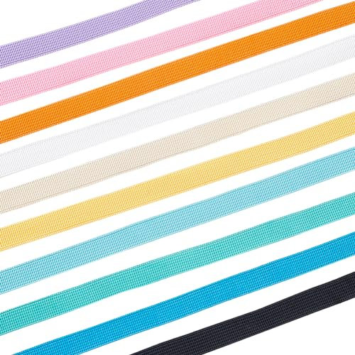 BENECREAT 20 Yards/18m Rutschfestes Gummiband, 10mm Breites Flaches Elastisches Strickgummiband Aus Polyester Für Vorhänge, DIY-Handwerk, Nähprojekte, Bekleidungszubehör