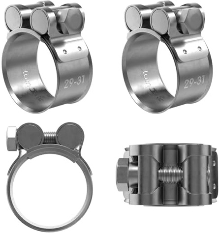 4x Lumonic Gelenkbolzenschelle Edelstahl 29-31mm V2A Auspuffschelle für Bau PKW LKW