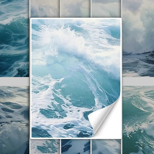 GRAZDesign Fliesenaufkleber Bad & Küche, maritim Meer Wellen Wasser, Klebefliesen selbstklebend - 20x25cm / 20 Stück