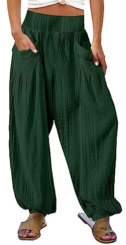Angebote Des Tages Heute Leinenhose Damen Sommer Einfarbig Krawatten-Taschen Hosen, Palazzo Hose Damen Sommer, Weite Hose Damen Sommer, Freizeithose Damen Sommer Mode Elegante Blitzangebote Sale