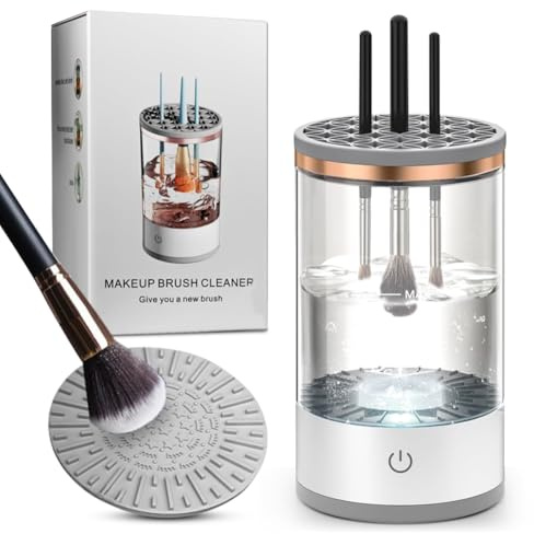 Nettoyeur de pinceaux de maquillage électrique, outil de nettoyage de pinceaux à séchage rapide, nettoyeur de pinceaux de maquillage, nettoyeur automatique de pinceaux de maquillage, pour la plupart
