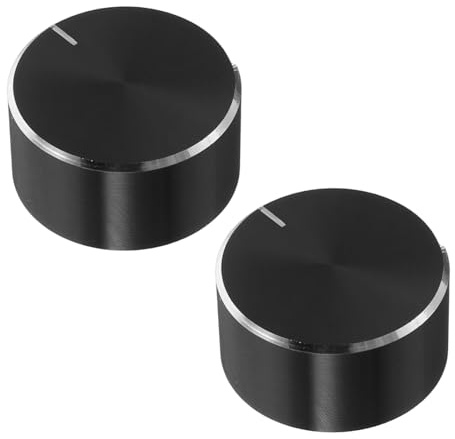 IWOWHERO 2pcs Precision Machined Potentiometer Knob Dimmer Replacement Knobs for Light Dimmer Switches Tone Control