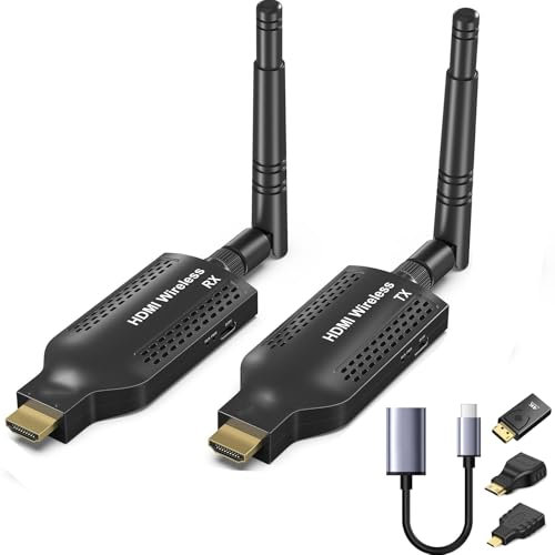 Transmisor y receptor HDMI inalámbrico 1080P, 150M/500Ft, para audio y vídeo HD a pantalla/proyector desde portátiles, iPad, iPhone, PC, TV Box