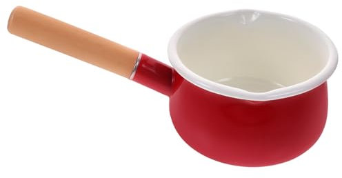 FUNOMOCYA Mini Casseruola Smaltata Da 15 Cm Manico Ergonomico, Pentola Antiaderente Per Riscaldare Latte, Cuocere Pappe e Salse, Adatta Per Uso Domestico in Cucina
