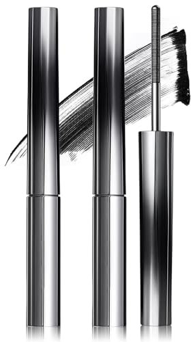 2PCS AuraAnge Iron Strong Mascara - 3D Curling Eyelash, Telescopic & Sky High Mascara, Volume & Length Waterproof, Smudge Proof, False Lash Effect Black