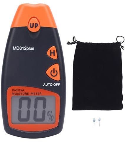 Mydère d'humidité en Bois, Détecteur d'humidité Numérique pour les Bûches de Bois Dur à Bois, Testeur d'humidité du Bois de Chauffage avec Affichage LCD, 4 Modes pour Bois, Murs