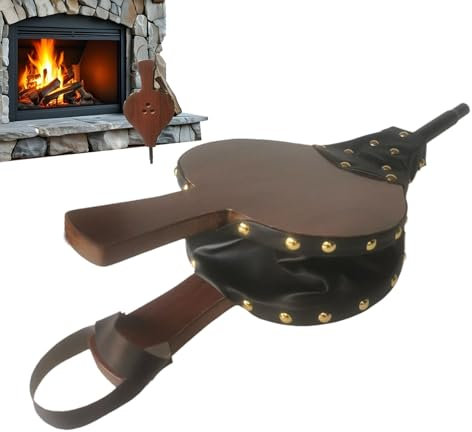 Generico Fireplace Blower - Bellows - Manual Wood Cooking Fan | Portable Barbecue Air Blower | Hangable Manual Fan for Wood Stove, Fireplace | Camping, Hiking, Picnic Outdoor Cooking Accessories