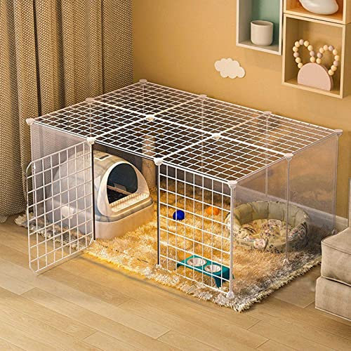 Katzenkäfig - Katzenkäfig-Laufstall Katzengehege Innen-Frettchenkäfig Hundekäfige für große Hunde Katzenzwinger mit Katzentoilette Leicht zu reinigen - Großer Auslaufbereich Ideal für 1-3 Ka