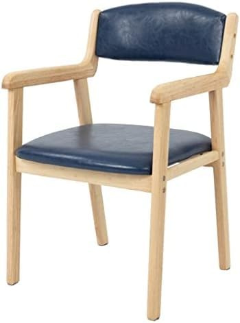 Silla decorativa de cuero con brazos, cómoda silla de comedor tapizada, silla moderna para sala de estar con patas de madera, silla de escritorio para cocina, dormitorio, esquina pequeña