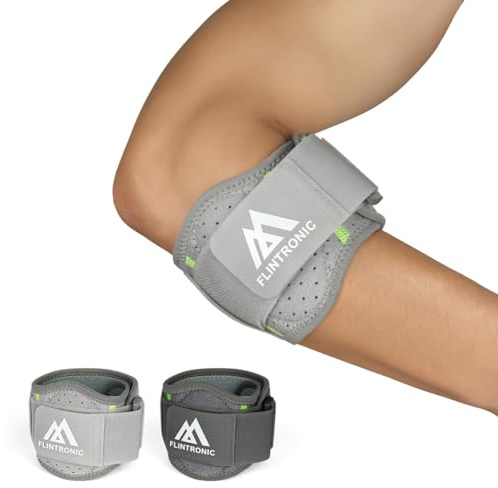 flintronic Coudiere Tendinit, Coudières Épicondylite Réglable, Attelle Coude de Compression avec Rembourrage, Soulagement de la Douleur, pour Tennis, Golfeurs, Blessures de Récupération, 1 Pcs