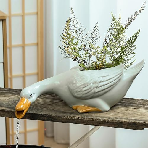 ZYZSY Fontaine de Jardin en Plein air, Gargouille de Canard en céramique, Comprend Un Tuyau, pour étangs de Jardin, terrasses et balcons, décoration Maritime(31.5 * 16.5 * 13cm/12.4 * 6.5 * 5.1in)