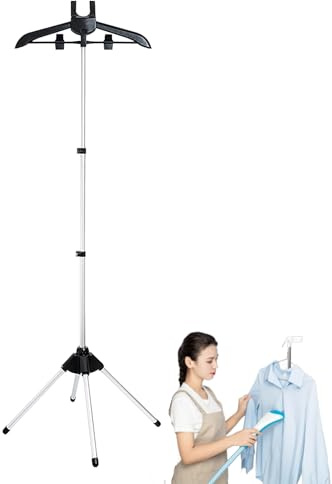 zjhukfmc Grucce Per Ferro Da Stiro Vapore,155cm Supporto Da Stiro Verticale,Supporto Da Stiros Verticale Telescopico,Rotazione orizzontale di 360 gradi,Altezza Regolabile,Leggero e portatile