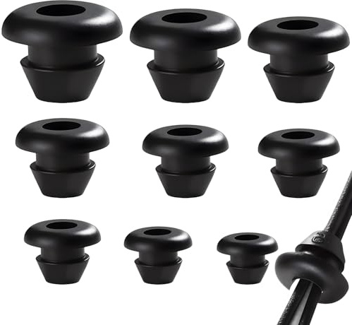 90 Stück Kabeldurchführung Gummi, Gummidichtung Rund, Kabelschutz Gummistopfen, Kabeldurchführung Wasserdicht für kabel zum Draht Und Kabelschutz 9 Größen (3/4/5/6/7/8/10/12/14 MM)
