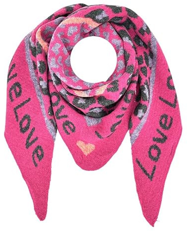 irisaa Schal Damen dreieck, weich Strickschal mit Herz LOVE Muster, dreieckstuch Winter Halstuch für Frauen Mädchen, Lang Kuschelig 180 * 50cm