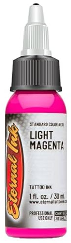 Tinta de Tatuajes Profesional - Eternal Ink - 30 ml. Tinta Original (Made in USA) (Light Magenta 30ml)