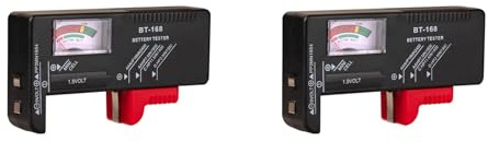 Uikdjgu 2X BT-168 Piles AA/AAA/C/D/9V/1.5V Pile Bouton Universelle Compteur à Code Couleur Indique Volt Testeur Vérificateur BT168