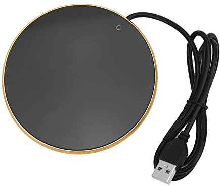 Chauffe-bougie USB, Plaque Chauffante en Verre trempé, Fonction Automatique, pour la Maison, le Bureau et les Voyages (GOLD)