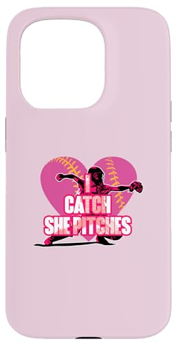 I Catch She Pitches Attrape-Balle Molle Assorti Coque pour iPhone 15 Pro
