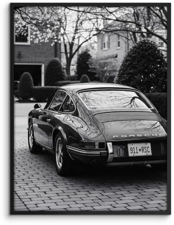 CANVEO Porsche Poster | Porsche Bild | Auto Poster | Auto Bilder mit Rahmen | Bild für die Wand | Geschenke für Liebhaber Fans Fahrer Männer | Leinwand Wohnzimmer Büro Werkstatt Garage Autohaus